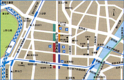 [かっぱ橋の地図]